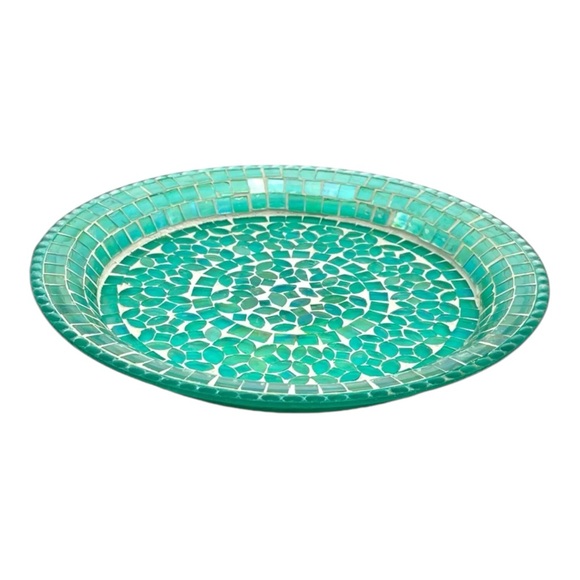 Vintage ECHO POINT Mosaic Glass Frame Plate 2 Piece Entryway Set Vanity Console - Picture 6 of 11